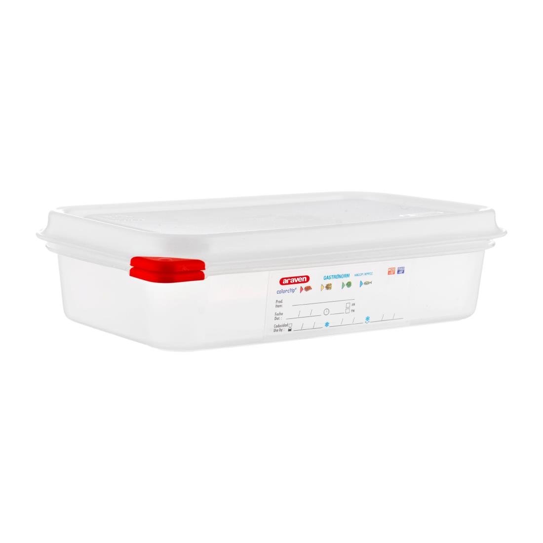 Araven Polypropylene 1/4 Gastronorm Food Containers 1.8Ltr (4 pack)