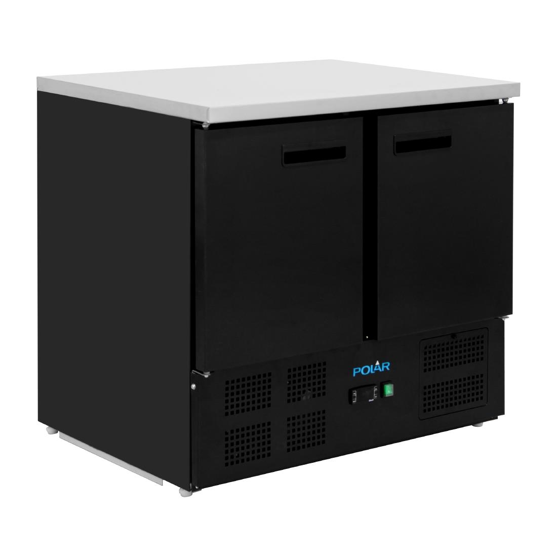 Polar G-Series Double Door Counter Fridge Black 257Ltr