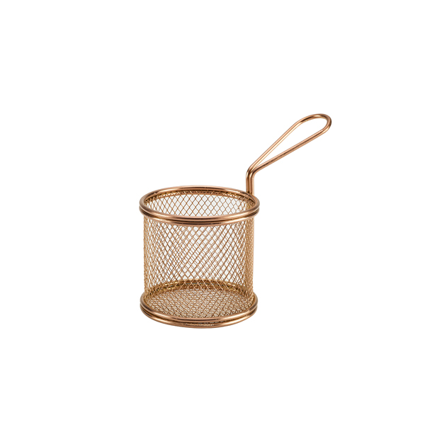 Copper Serving Fry Basket Round 9.3 x 9cm