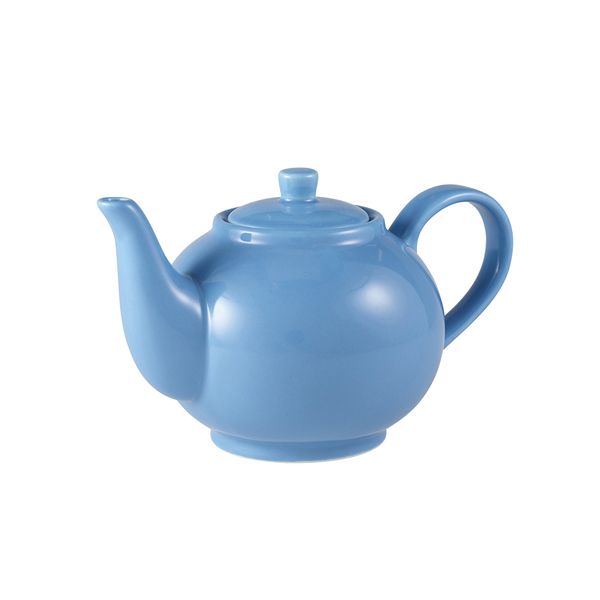Genware Porcelain Blue Teapot 45cl/ 15.75oz