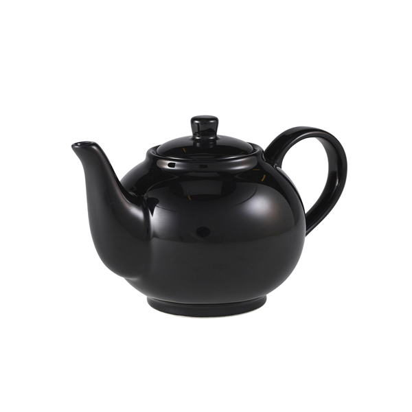 Genware Porcelain Black Teapot 45cl/ 15.75oz