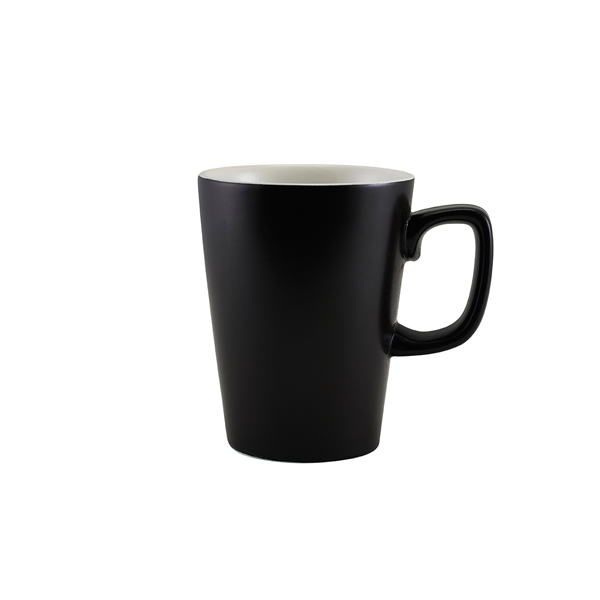 Genware Porcelain Matt Black Latte Mug 34cl/ 12oz