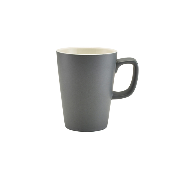 Genware Porcelain Matt Grey Latte Mug 34cl/ 12oz