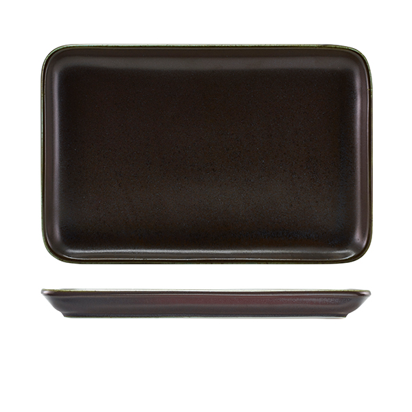 Terra Porcelain Black Rectangular Platter 30 x 20cm