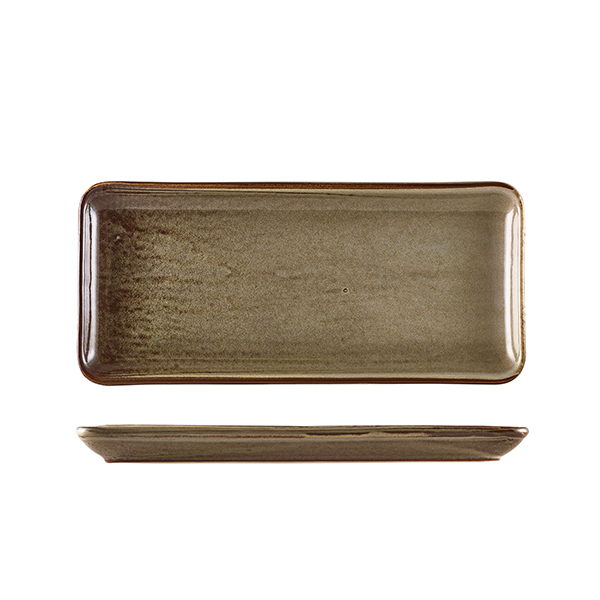 Terra Porcelain Grey Narrow Rectangular Platter 31 x 14cm