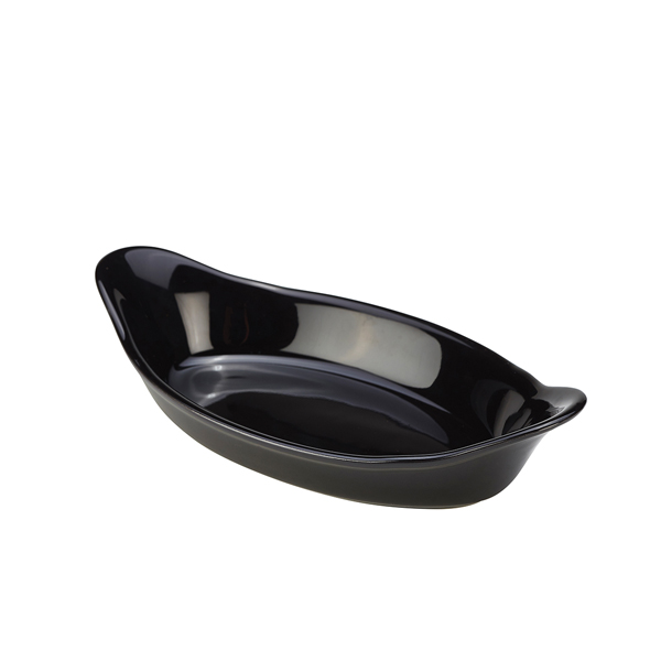 GenWare Stoneware Black Oval Eared Dish 22cm/ 8.5"