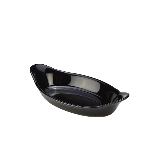 GenWare Stoneware Black Oval Eared Dish 16.5cm/ 6.5"