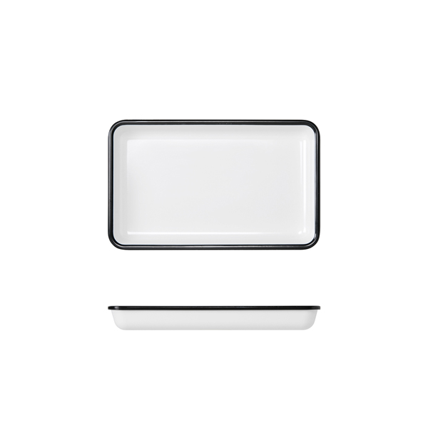 Black/White Melamine Athens GN1/4 Tray 26.5 x 16.2cm