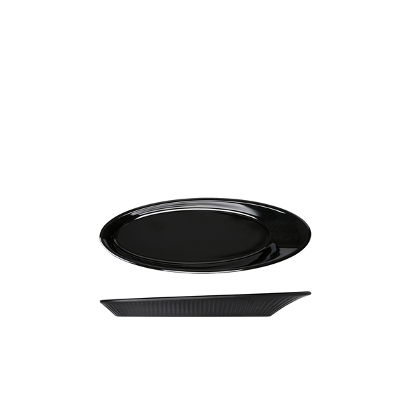 Midnight Black Boston Melamine Oval Plate 25.5 x 9.2cm