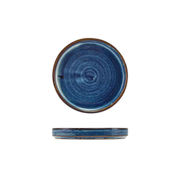 Terra Porcelain Aqua Blue Low Presentation Plate 14cm