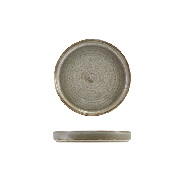 Terra Porcelain Grey Low Presentation Plate 14cm