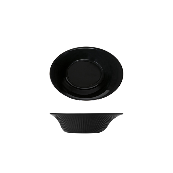 Midnight Black Boston Melamine Oval Bowl 23 x 17 x 6.2cm