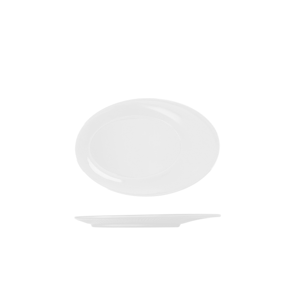 Opulence White Boston Melamine Oval Plate 25.5 x 17.3cm