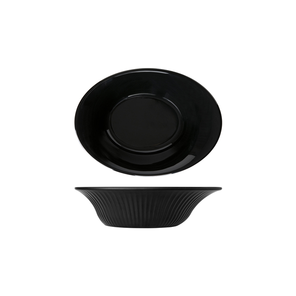 Midnight Black Boston Melamine Oval Bowl 25.5 x 19 x 6.7cm