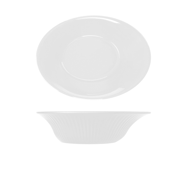 Opulence White Boston Melamine Oval Bowl 30.5 x 22.5 x 8cm