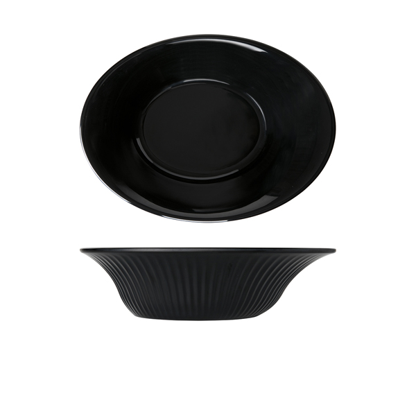 Midnight Black Boston Melamine Oval Bowl 30.5 x 22.5 x 8cm