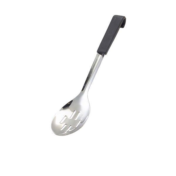 GenWare Black Handled Slotted Serving Spoon 34cm