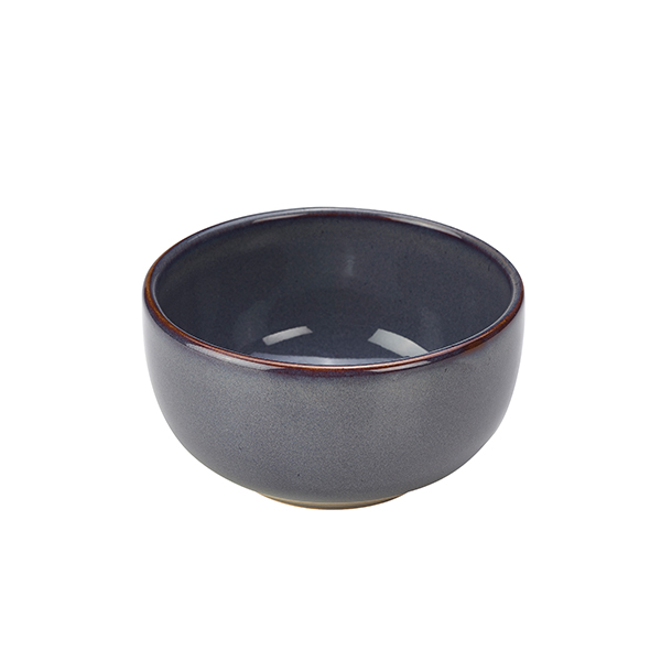 Rustic Stoneware Blue Round Bowl 12.5cm