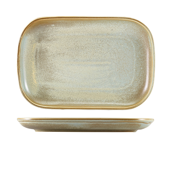 Terra Porcelain Matt Grey Rectangular Plate 29 x 19.5cm