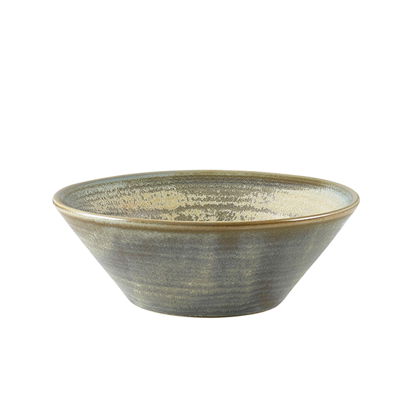 Terra Porcelain Matt Grey Conical Bowl 14cm
