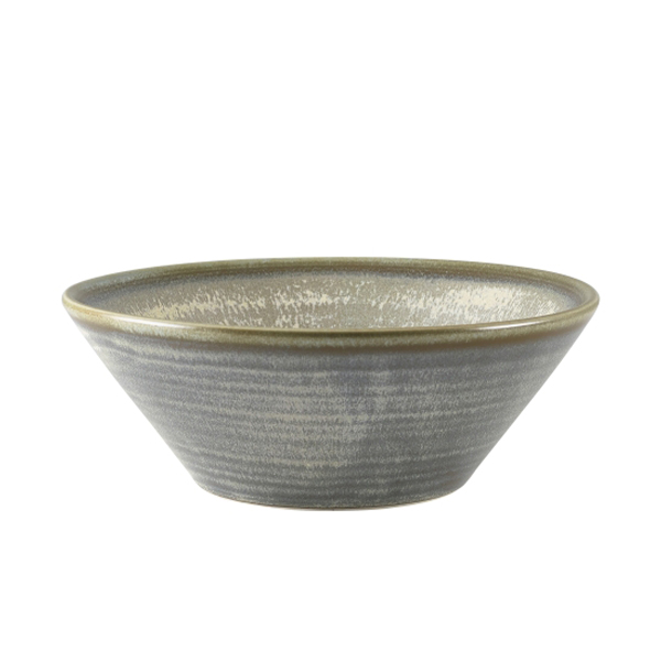 Terra Porcelain Matt Grey Conical Bowl 16cm