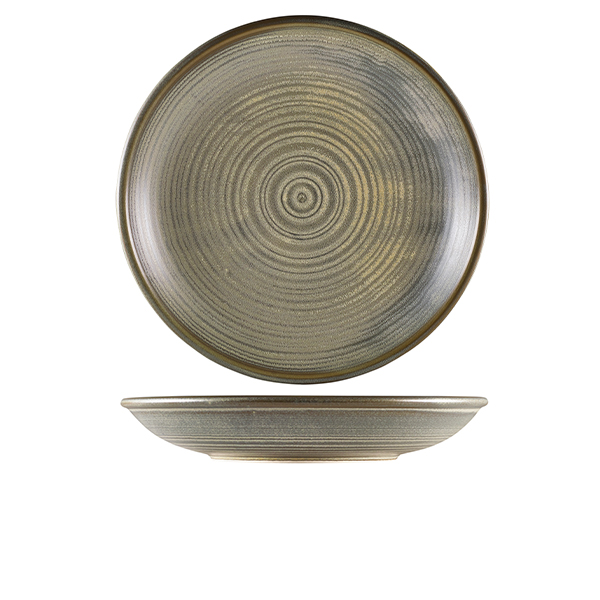 Terra Porcelain Matt Grey Deep Coupe Plate 28cm