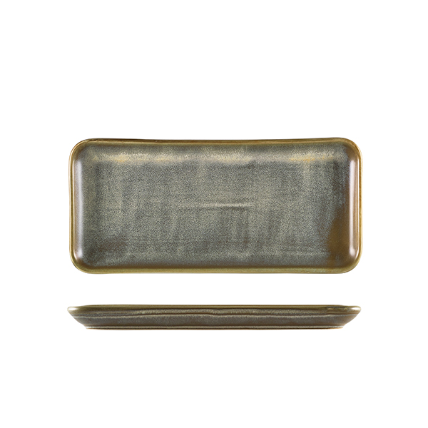 Terra Porcelain Matt Grey Narrow Rectangular Platter 27 x 12.5cm