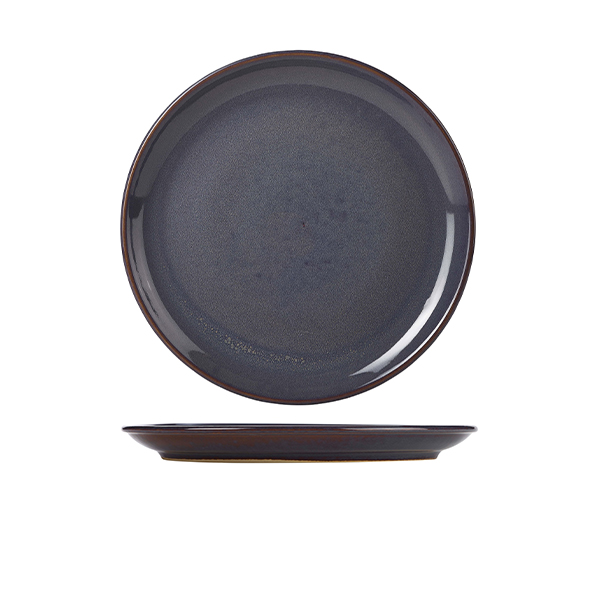 Rustic Stoneware Blue Coupe Plate 24cm