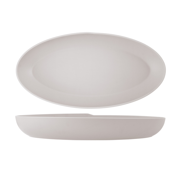 White Copenhagen Oval Melamine Deep Dish 55 x 27.5 x 7.5cm