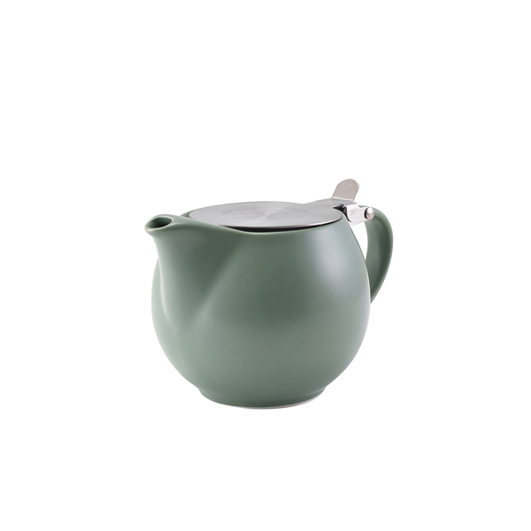 GenWare Porcelain Matt Sage Teapot with St/St Lid & Infuser 50cl/ 17.6oz