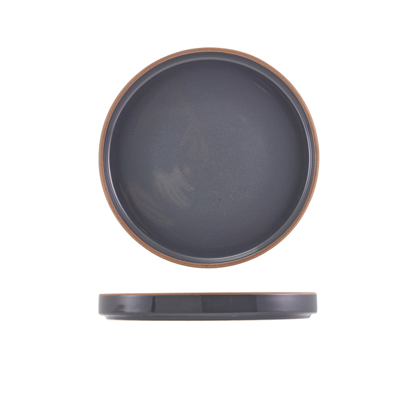 GenWare Kava Dark Grey Stoneware Presentation Plate 20cm
