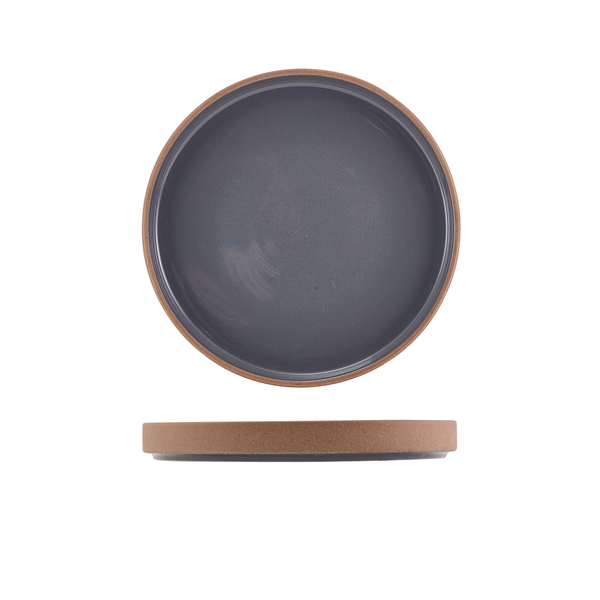GenWare Kava Dark Grey Stoneware Raw Wall Presentation Plate 20cm