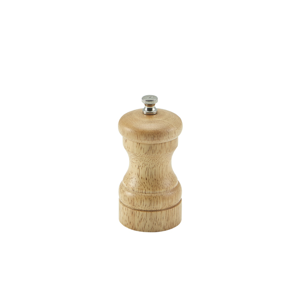 Genware Light Wood Salt Or Pepper Grinder 10cm