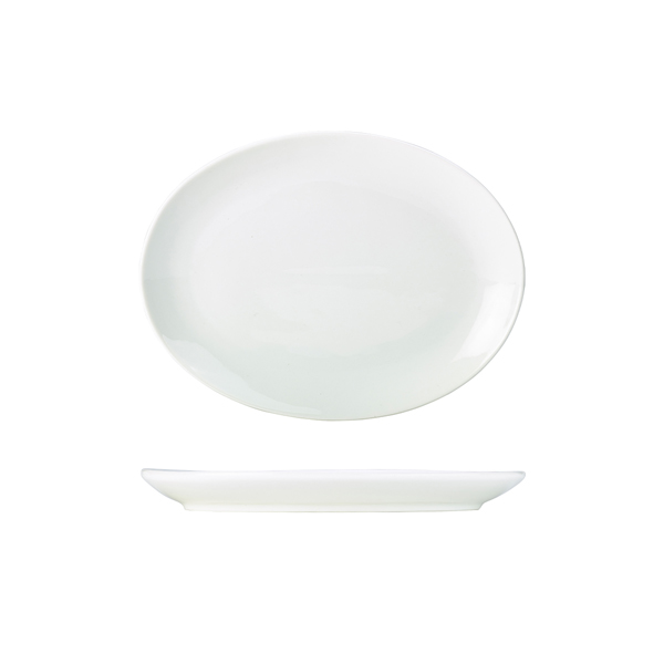 Genware Porcelain Oval Plate 25.4cm/ 10"
