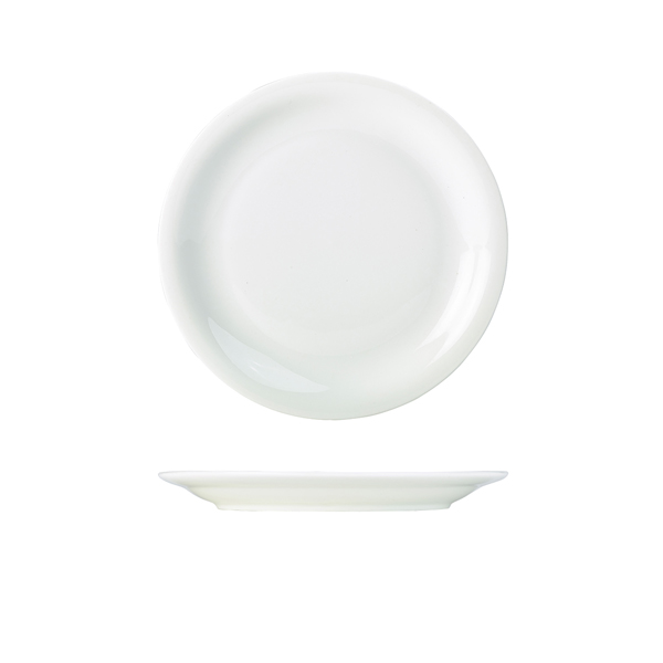 Genware Porcelain Narrow Rim Plate 22cm/ 8.5"