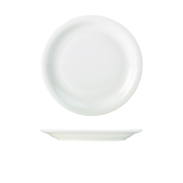 Genware Porcelain Narrow Rim Plate 24cm/ 9.25"