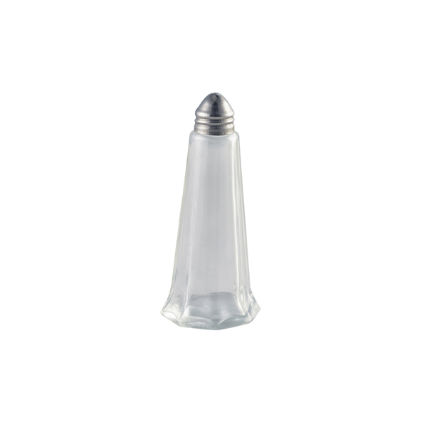 Glass Lighthouse Salt Shaker Silver Top