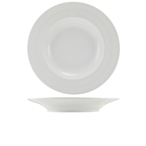 Incise Porcelain Solara Winged Pasta Bowl 28.5cm