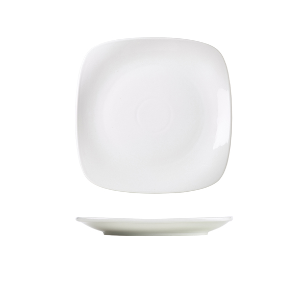 Genware Porcelain Rounded Square Plate 21cm/ 8.25"