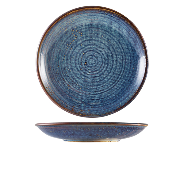 Terra Porcelain Aqua Blue Deep Coupe Plate 28cm