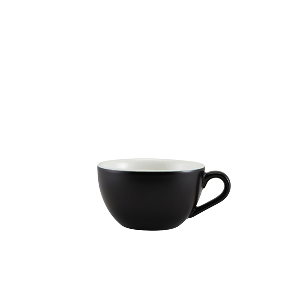 Genware Porcelain Matt Black Bowl Shaped Cup 17.5cl/ 6oz