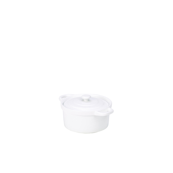 Genware Porcelain Covered Mini Casserole Dish 10.5cm/ 4"
