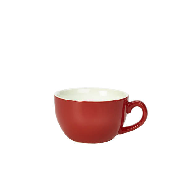 Genware Porcelain Red Bowl Shaped Cup 25cl/ 8.75oz
