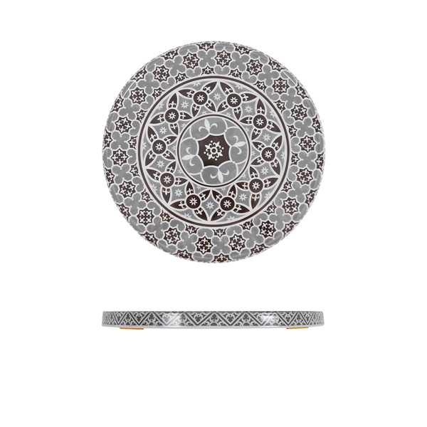 Grey Marrakesh Melamine Round Slab 28.5cm