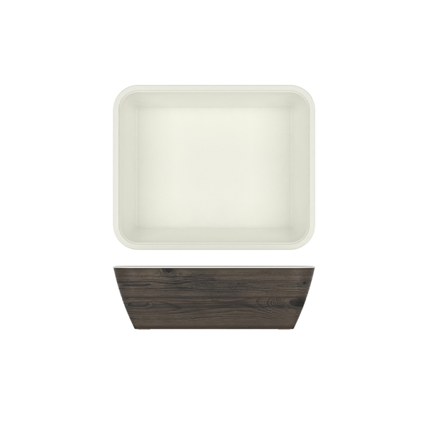 Oak/White New Haven Melamine GN1/2 Deep Dish 32.5 x 26.5 x 10cm