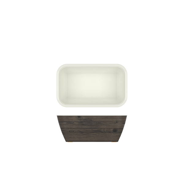 Oak/White New Haven Melamine GN1/4 Deep Dish 26.5 x 16.2 x 10cm