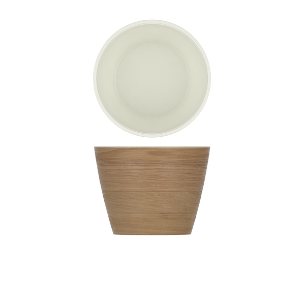 Light Oak/White New Haven Melamine Bowl 26.5 x 20cm