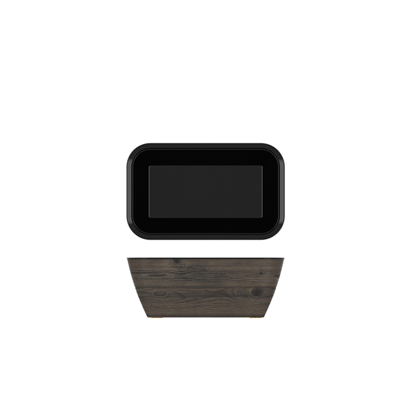 Oak/Black New Haven Melamine GN1/4 Deep Dish 26.5 x 16.2 x 10cm