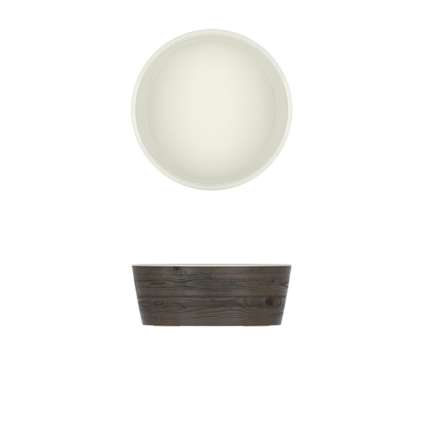 Oak/White New Haven Melamine Bowl 26.5 x 10cm