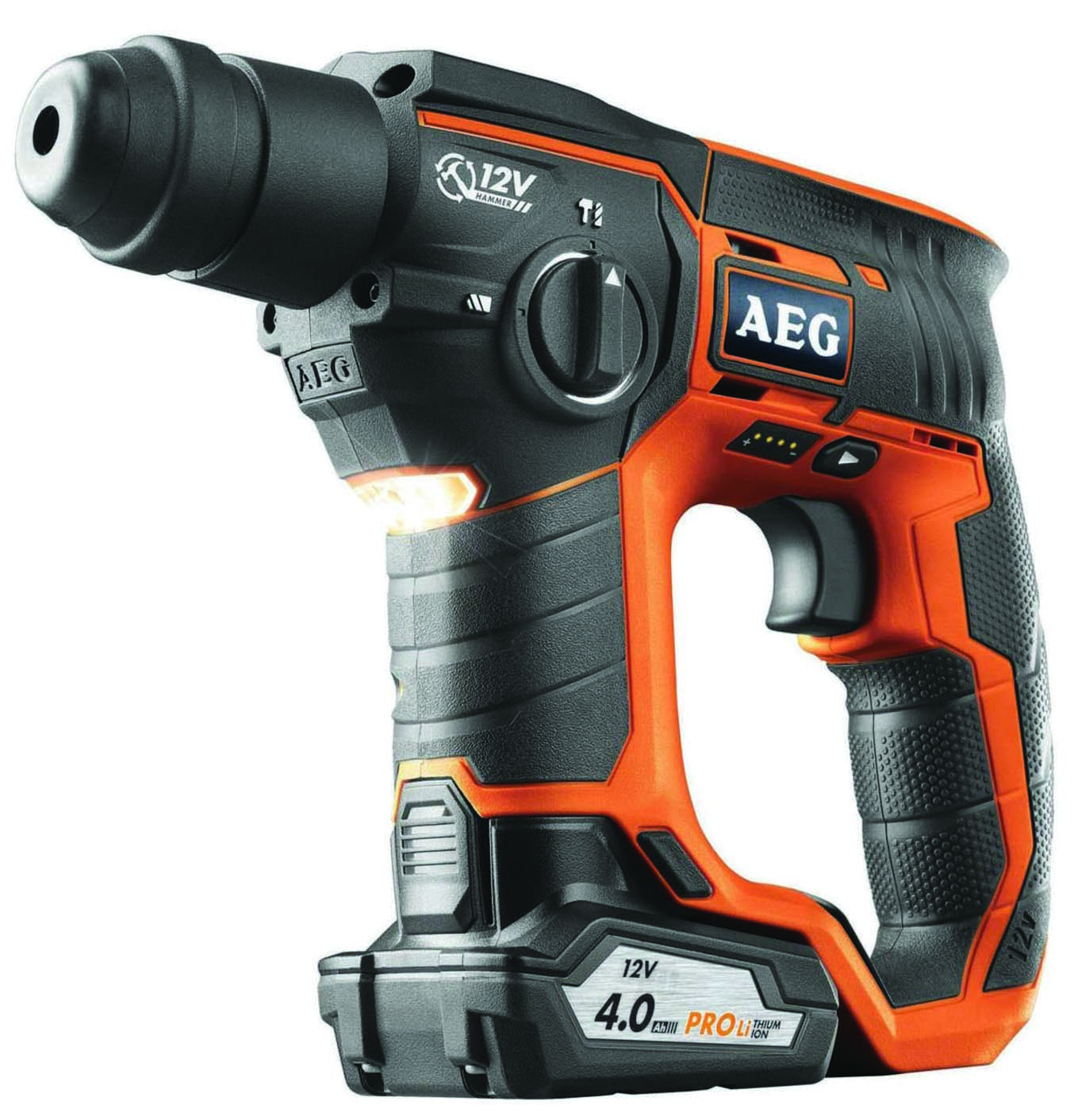 AEG Akku borehammer 12V BBH12LI-402C med 2 batterier og lader